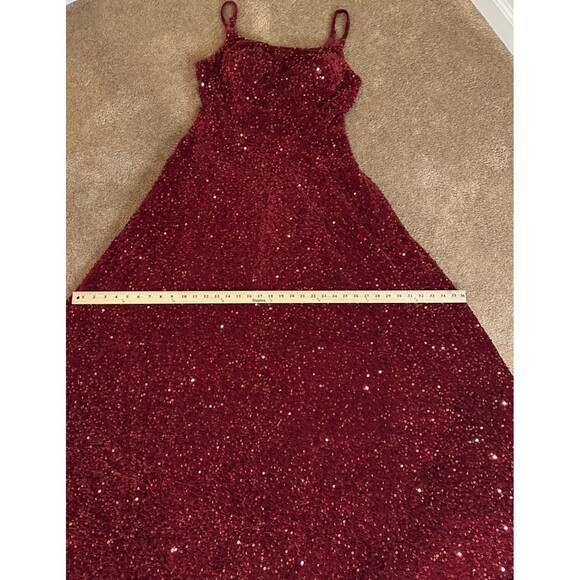 🌹 Luxe Red Sequin Evening Gown | Formal Gala Prom Dress | Size 14 - Picture 9 of 16